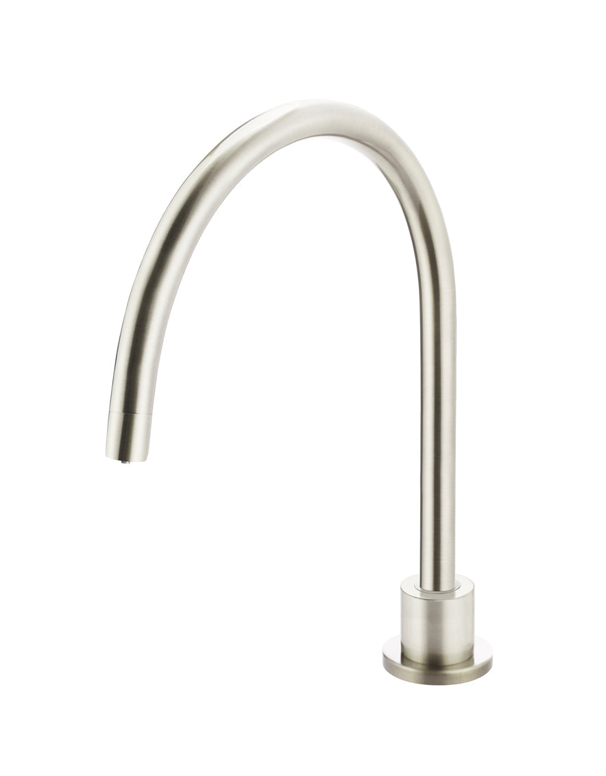 Round Gooseneck High-Rise Swivel Hob Spout - PVD Brushed Nickel