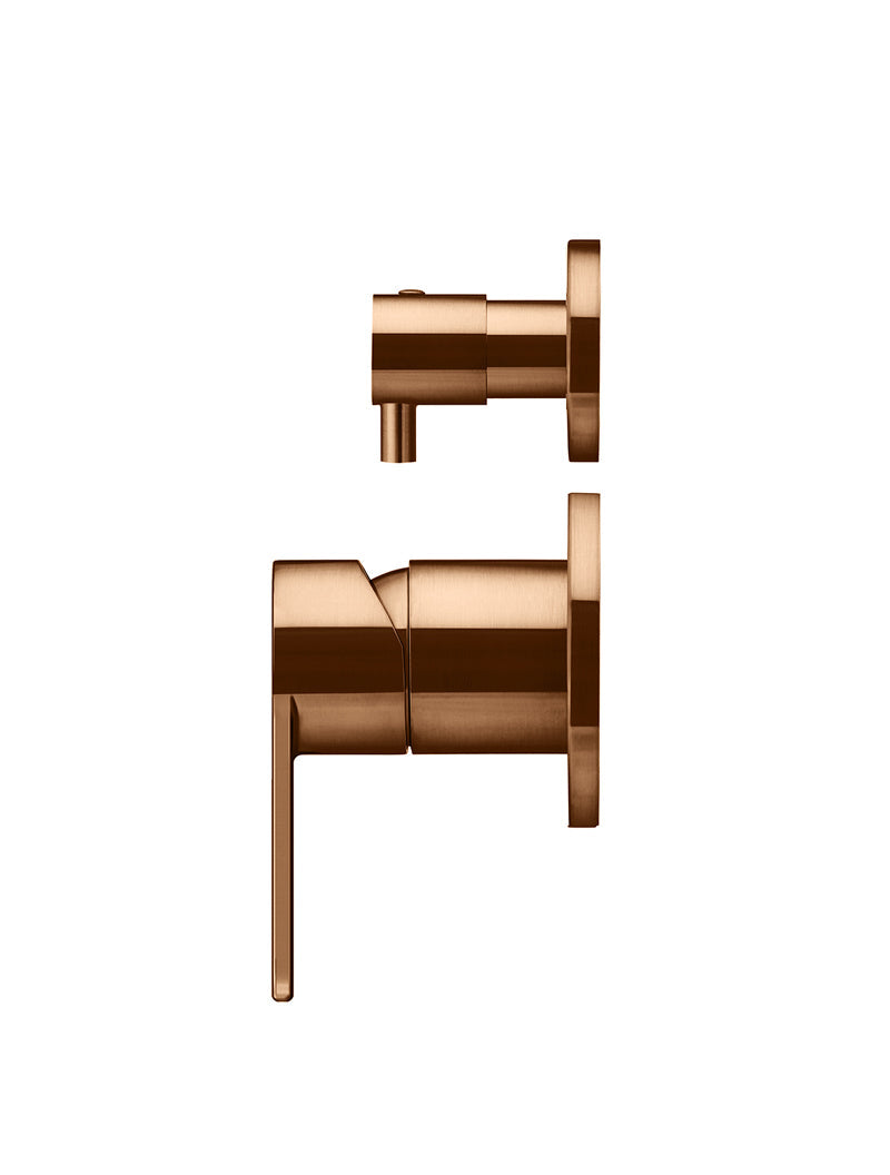 Round Diverter Mixer Paddle Handle Trim Kit (In-wall Body Not Included) - Lustre Bronze