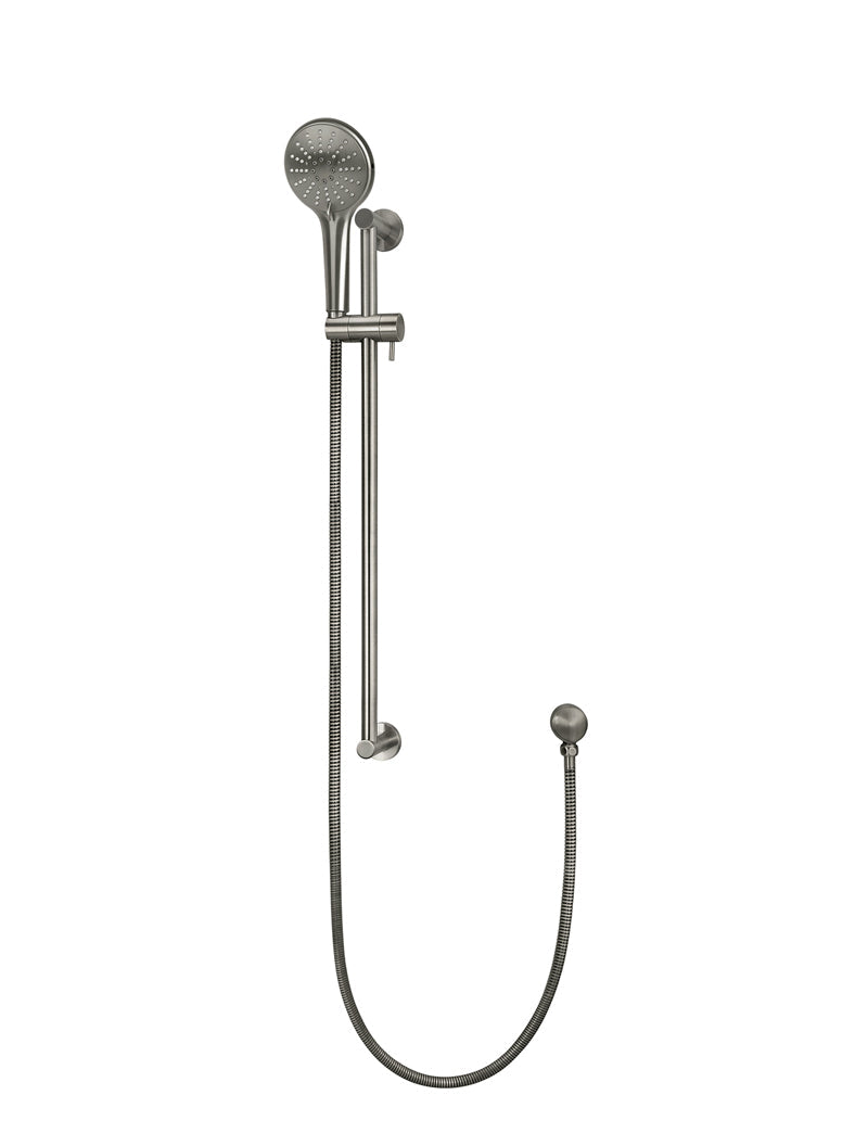 Round Three Function Hand Shower on Rail Column - Shadow Gunmetal