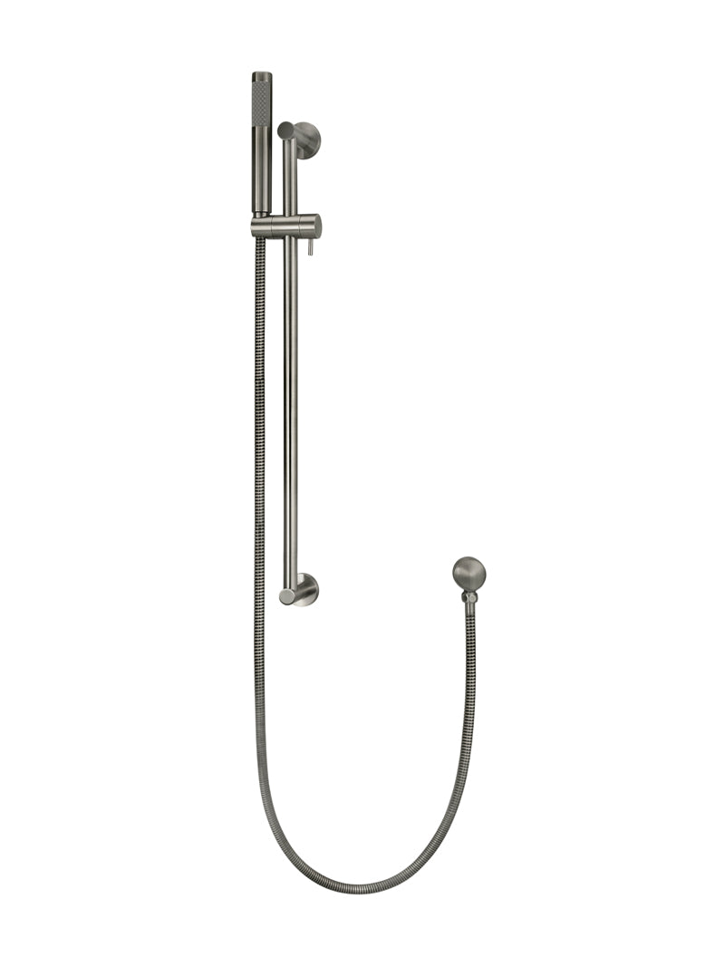 Round Hand Shower on Rail Column - Shadow Gunmetal