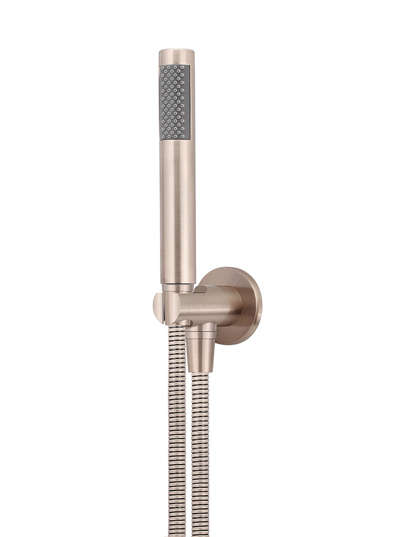 Round Hand Shower on Fixed Bracket - Champagne