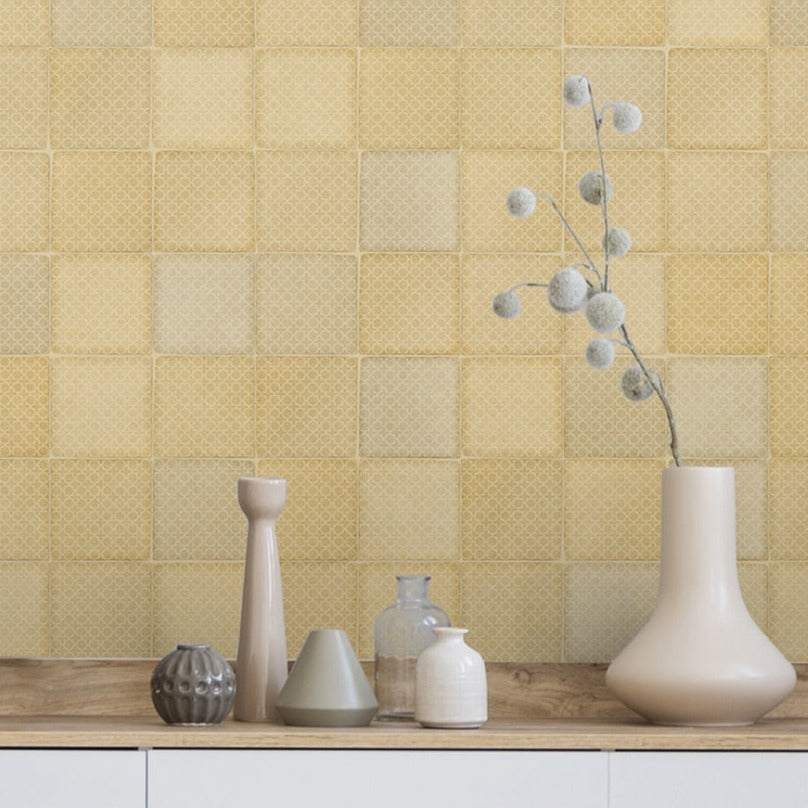 Silhouette Incise Patterned Concrete Decorative Tile