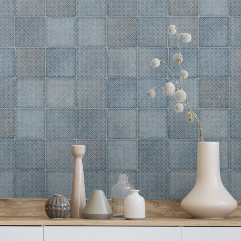 Silhouette Incise Patterned Concrete Decorative Tile