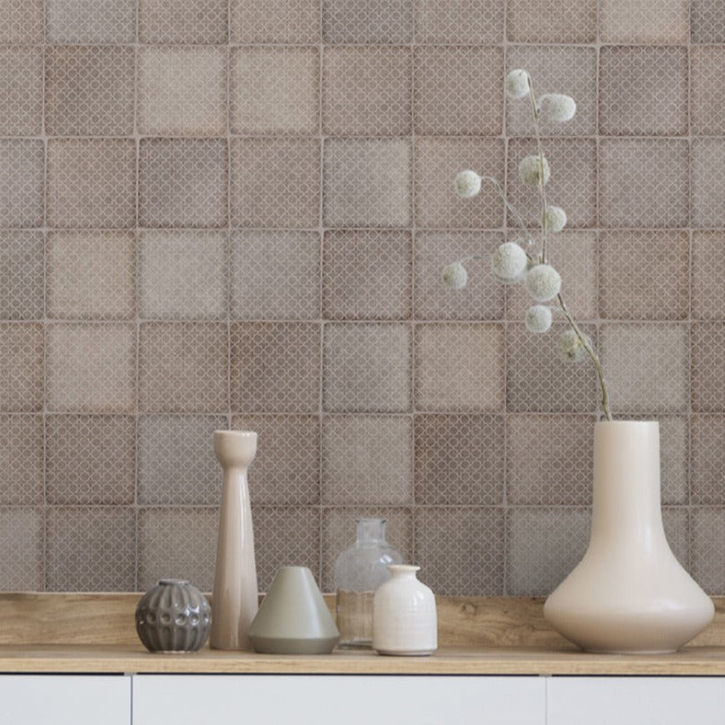 Silhouette Incise Patterned Concrete Decorative Tile
