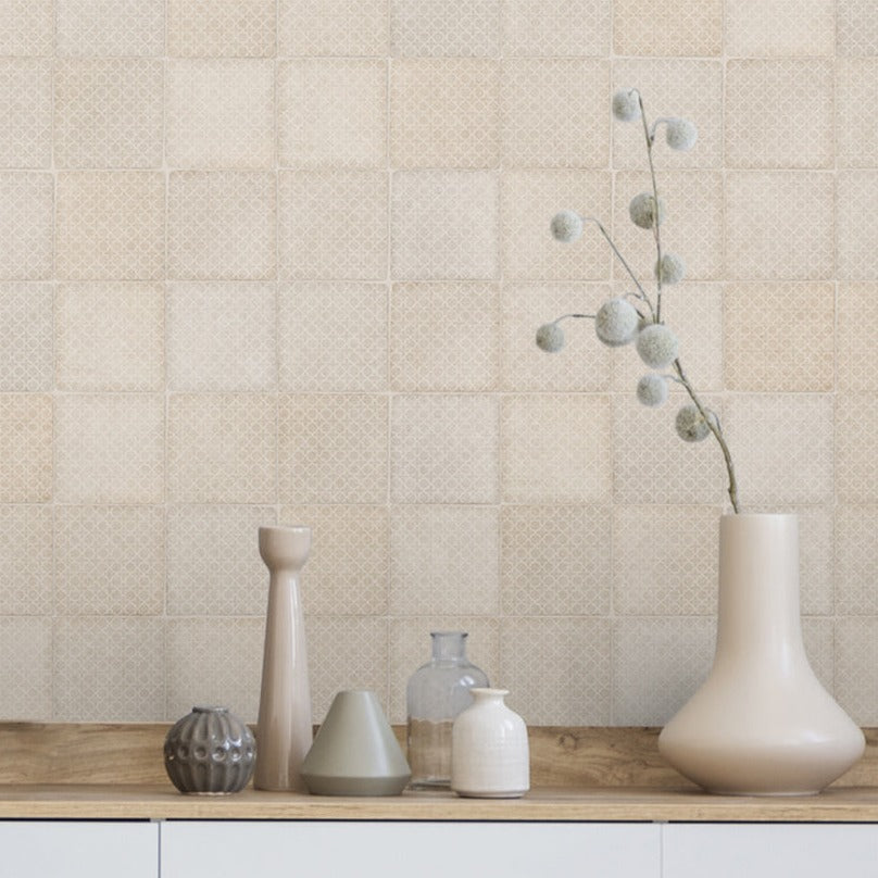 Silhouette Incise Patterned Concrete Decorative Tile
