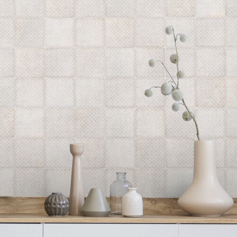 Silhouette Incise Patterned Concrete Decorative Tile