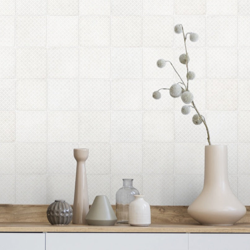Silhouette Incise Patterned Concrete Decorative Tile