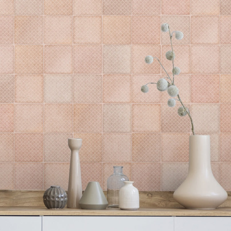 Silhouette Incise Patterned Concrete Decorative Tile