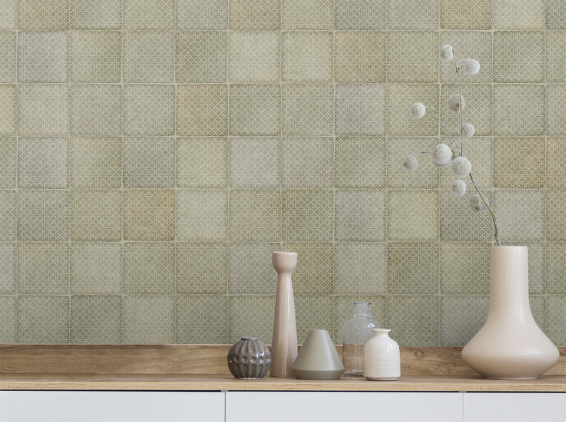 Silhouette Incise Patterned Concrete Decorative Tile