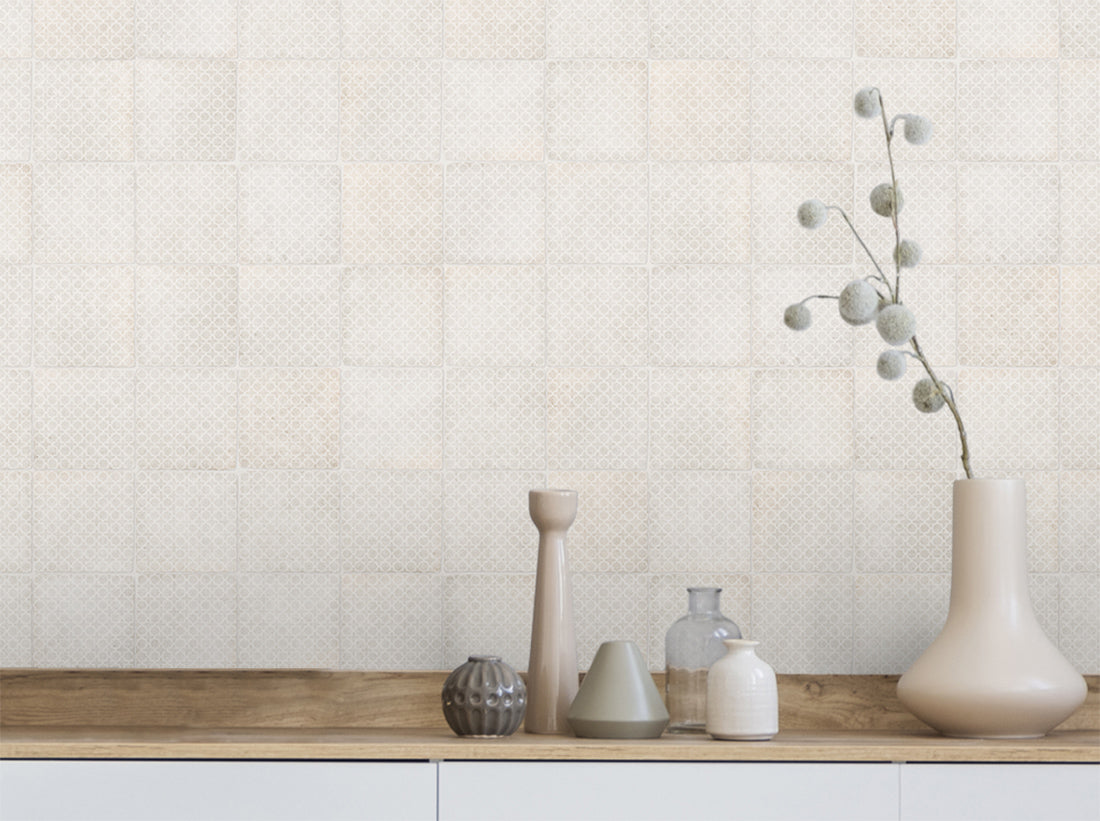 Silhouette Incise Patterned Concrete Decorative Tile