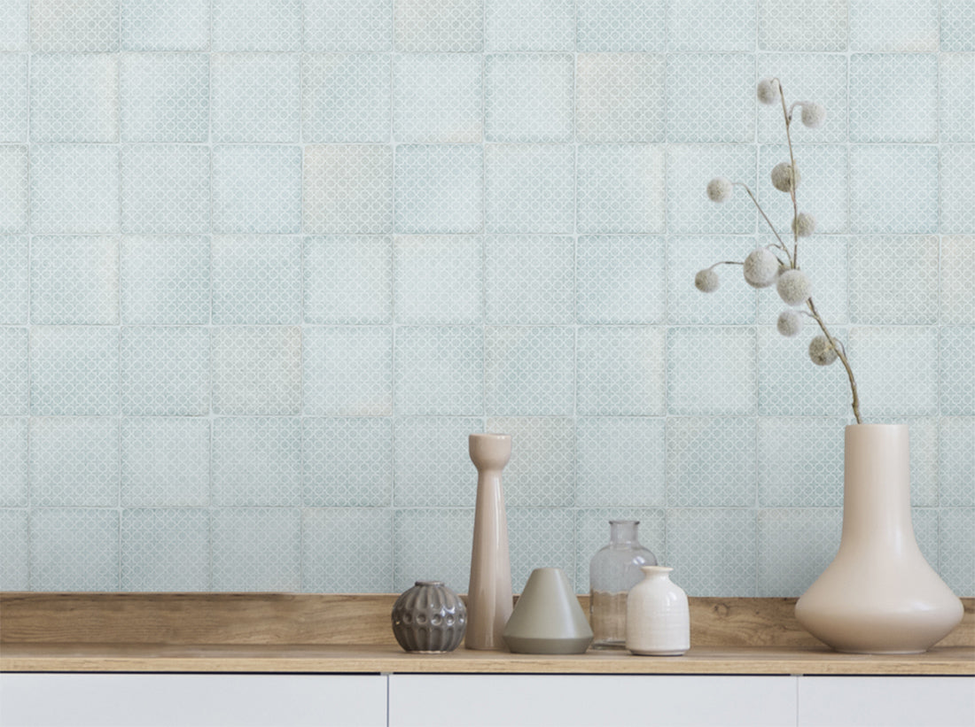 Silhouette Incise Patterned Concrete Decorative Tile