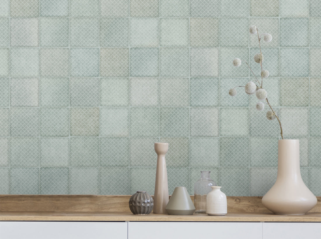 Silhouette Incise Patterned Concrete Decorative Tile