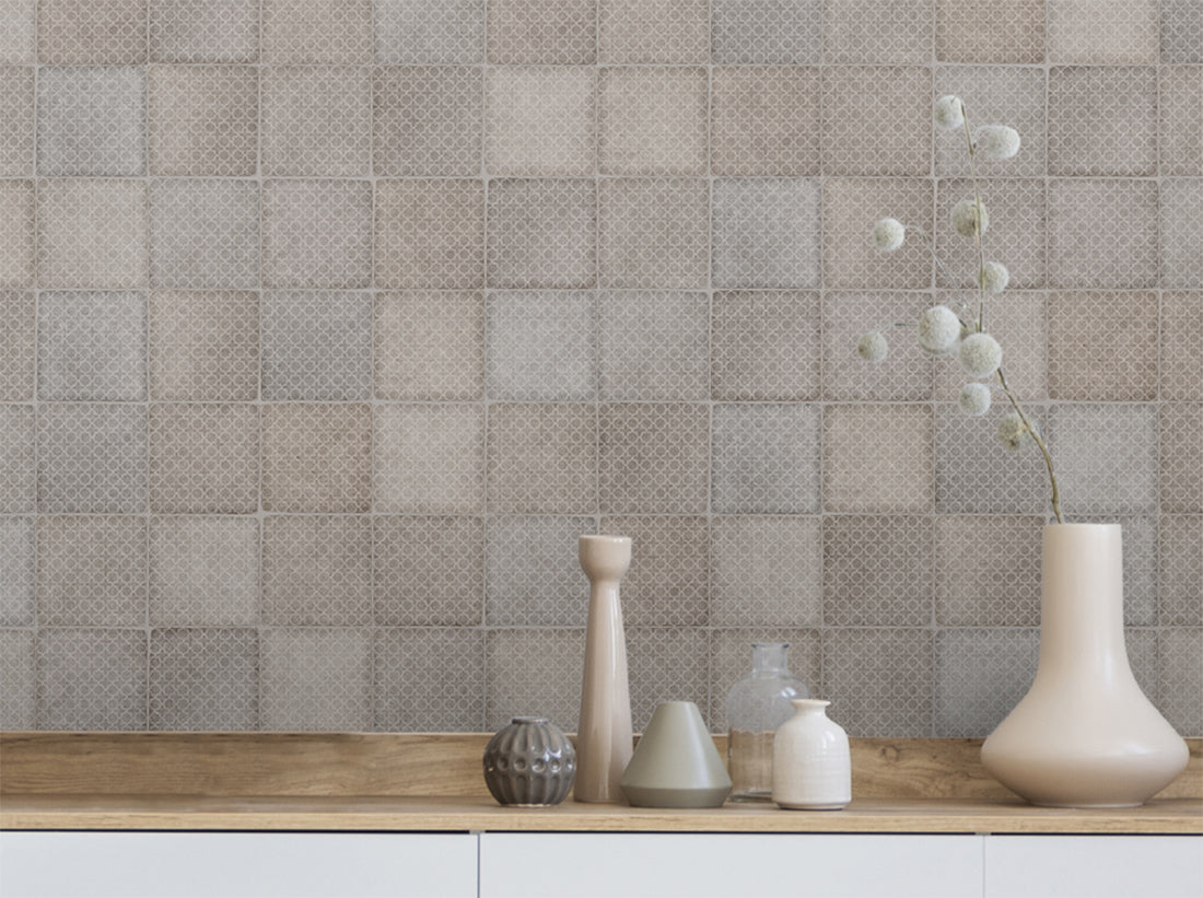 Silhouette Incise Patterned Concrete Decorative Tile