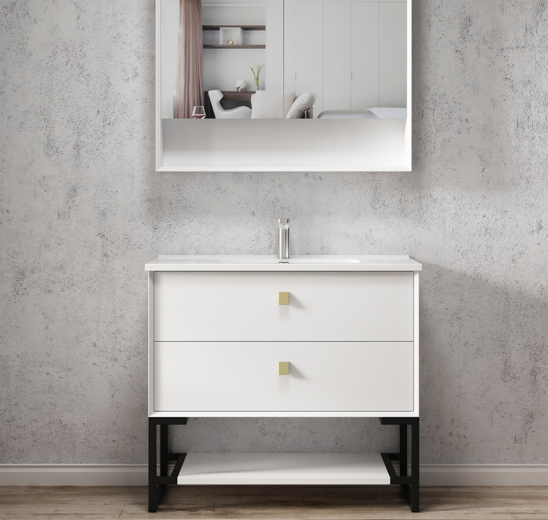 Leg Boston 900X450 Matte White Vanity