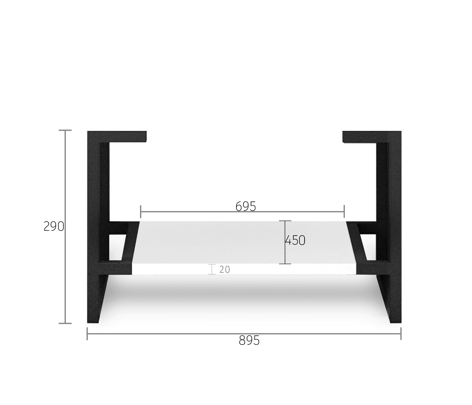 Leg Boston 900X450 Matte White Vanity
