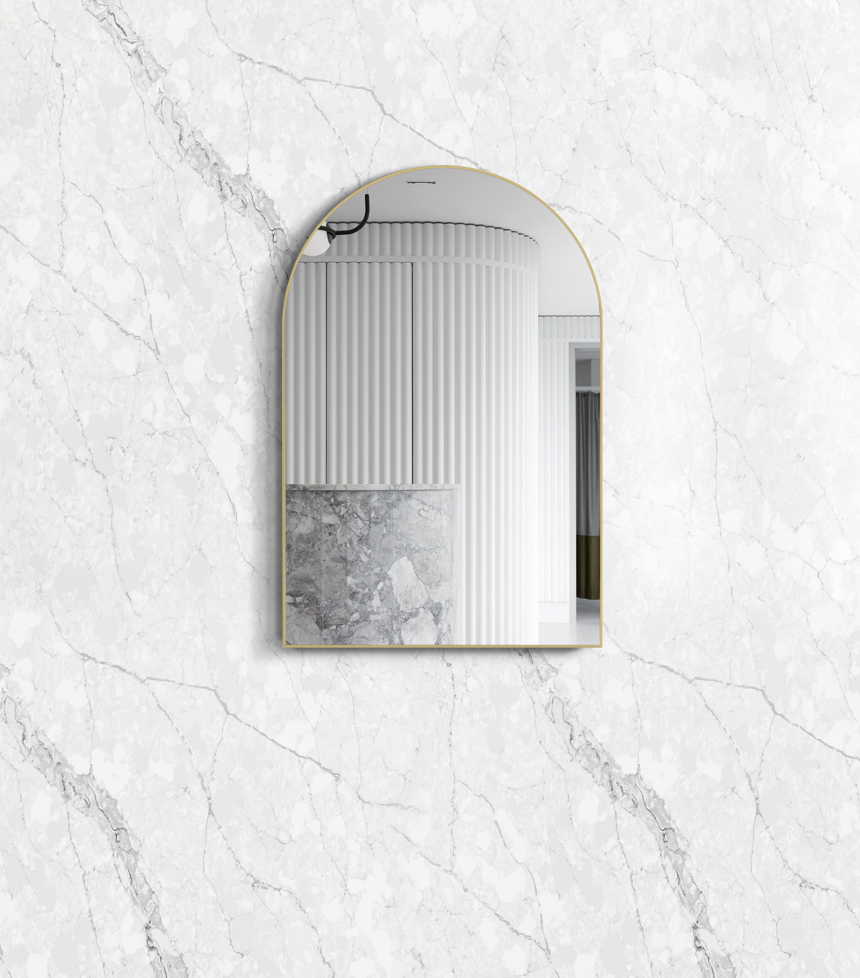Metal Framed Archie Mirror 900x600 Brushed Gold