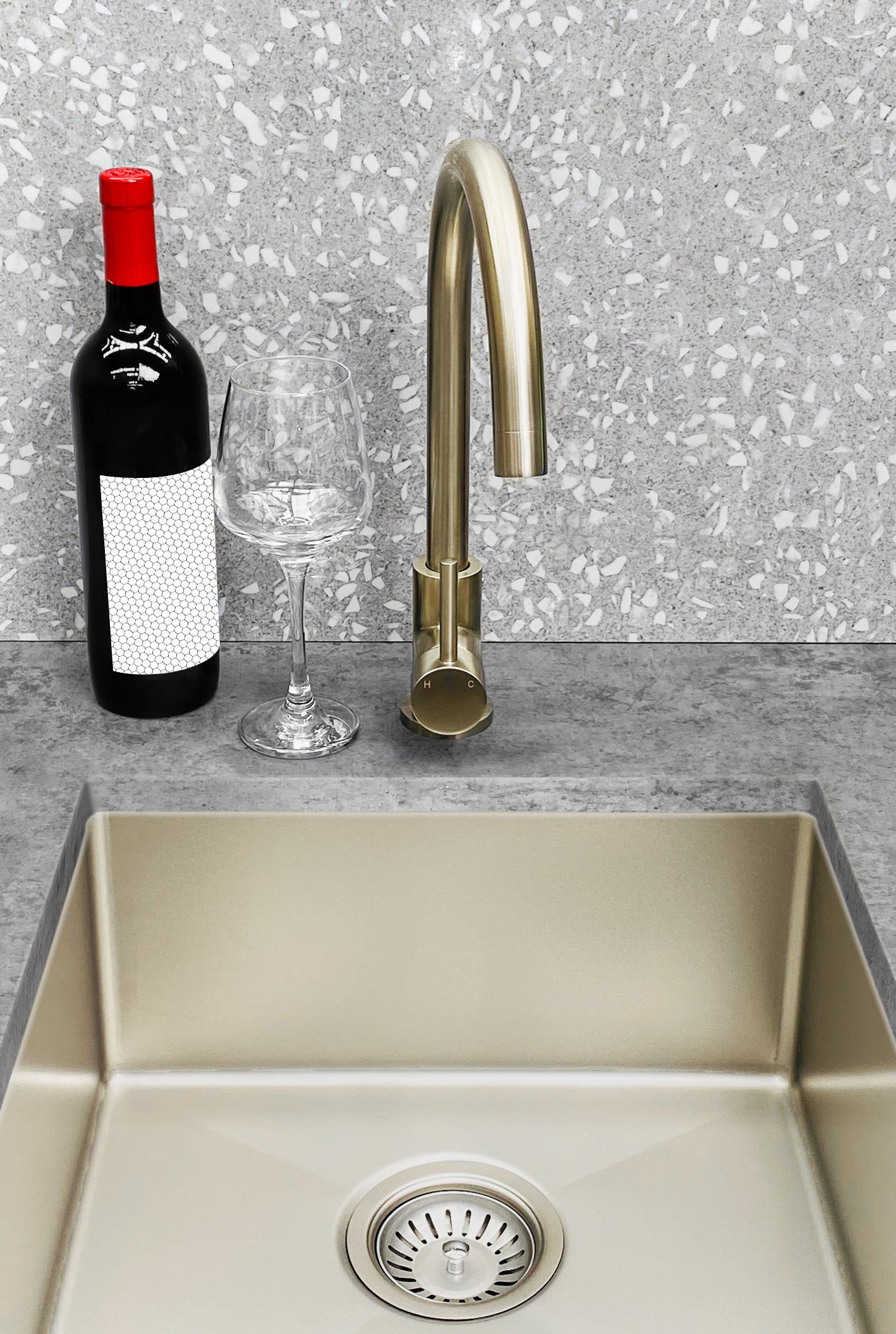 Lavello Kitchen Sink - Single Bowl 380 x 440 - PVD Brushed Nickel