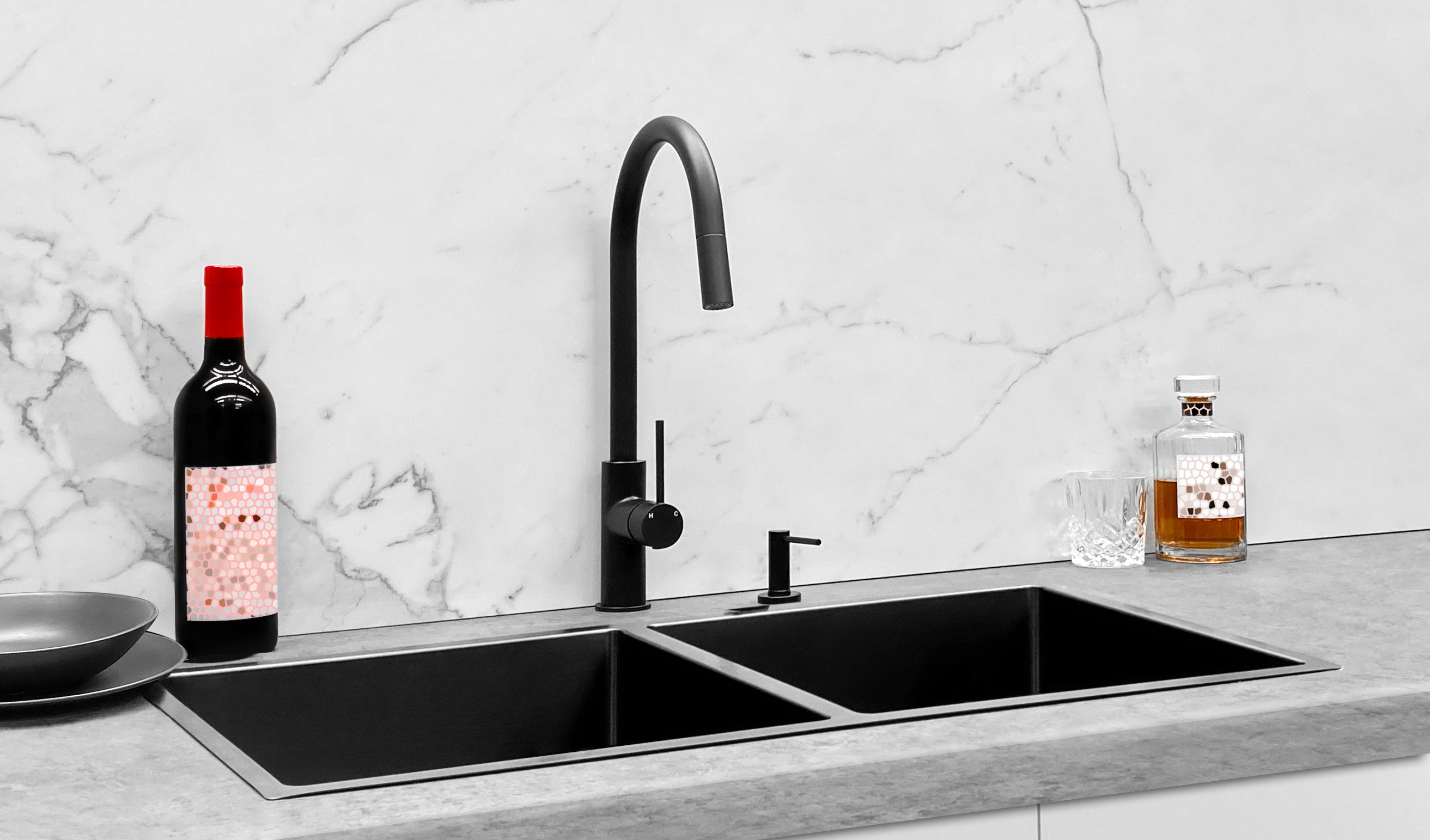 Lavello Kitchen Sink - Double Bowl 860 x 440 - Gunmetal Black