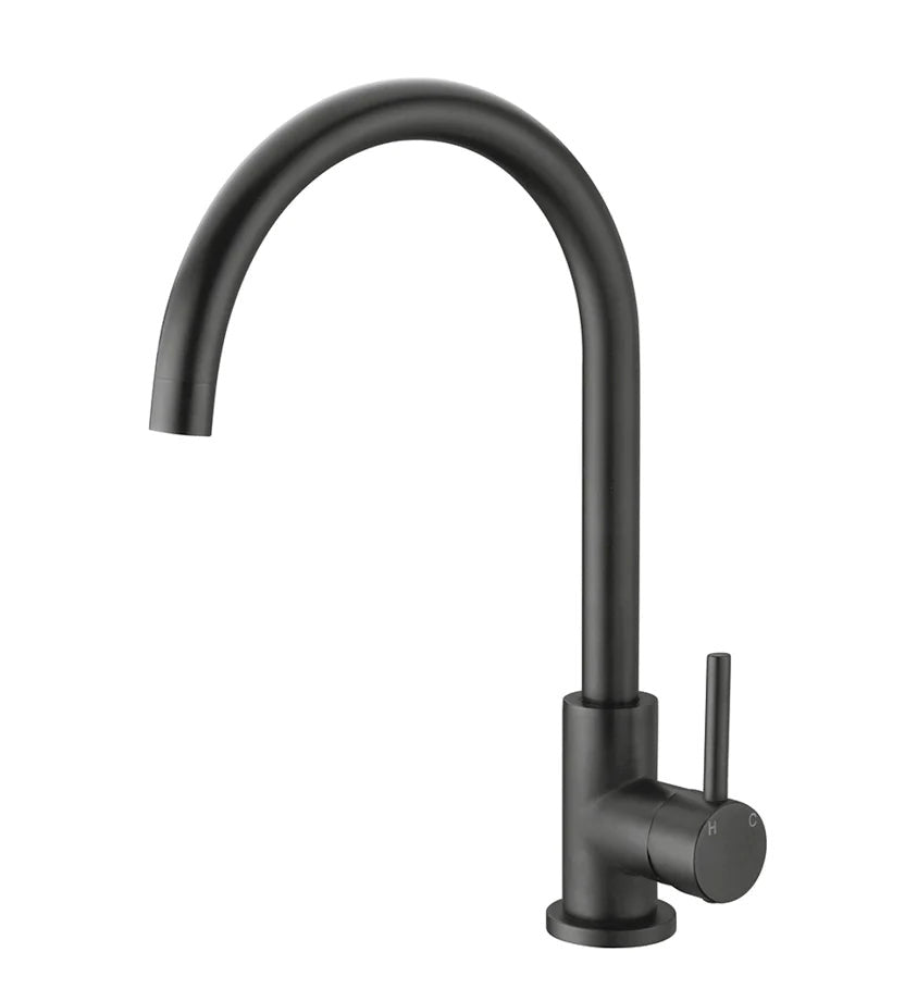 Jess Gooseneck Sink Mixer Matt Black