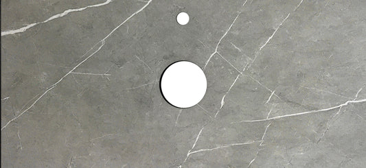 Byron 1200mm Black Oak Wall Hung Vanity with Amani Grey Top 12TH