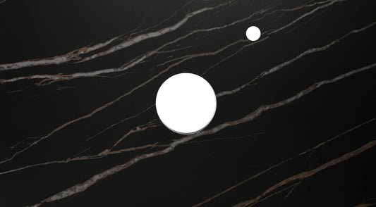 Noosa 600mm Satin White Wall Hung Vanity with Empire Black Top 2TH