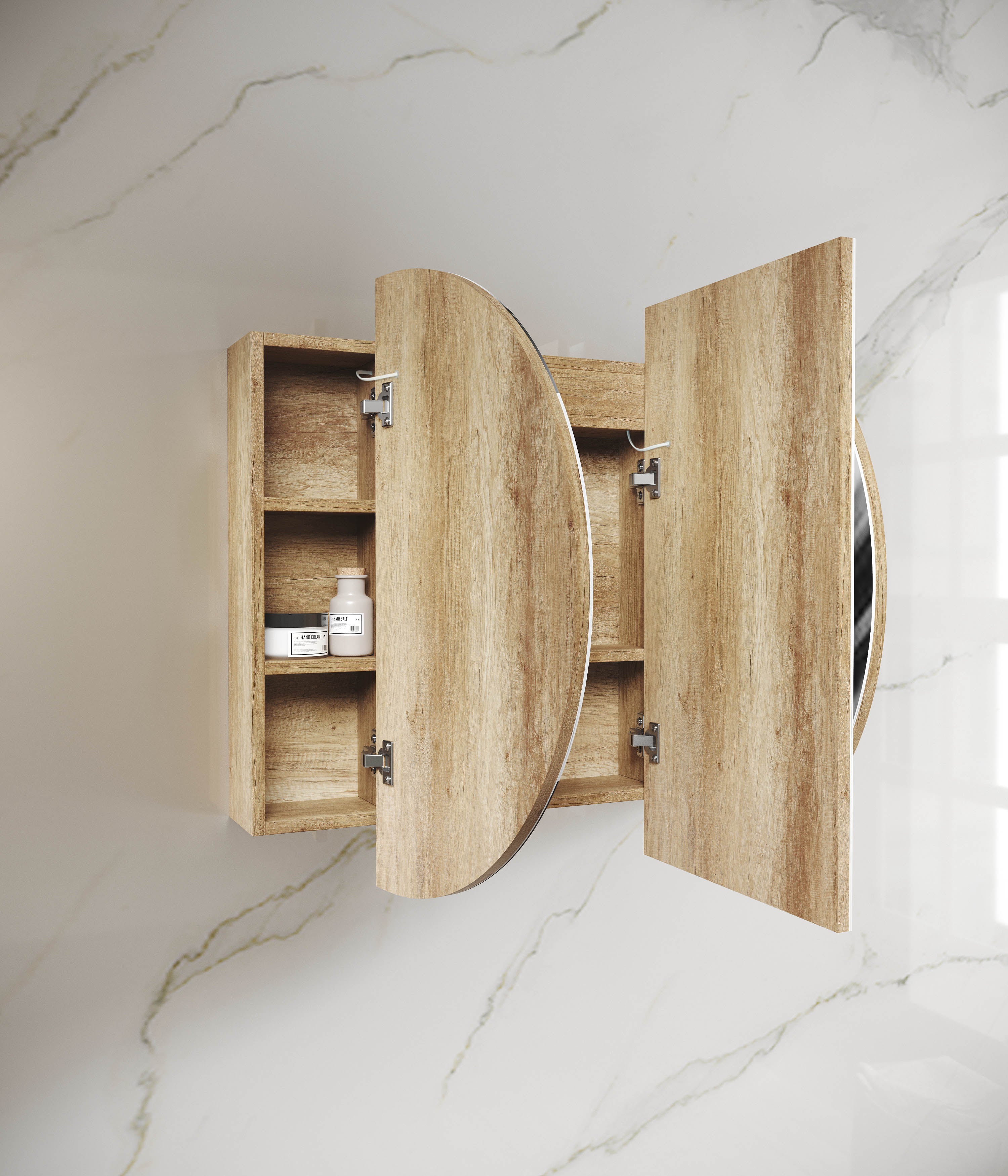 LED BONDI 1200x750 Shaving Cabinet Natural Oak