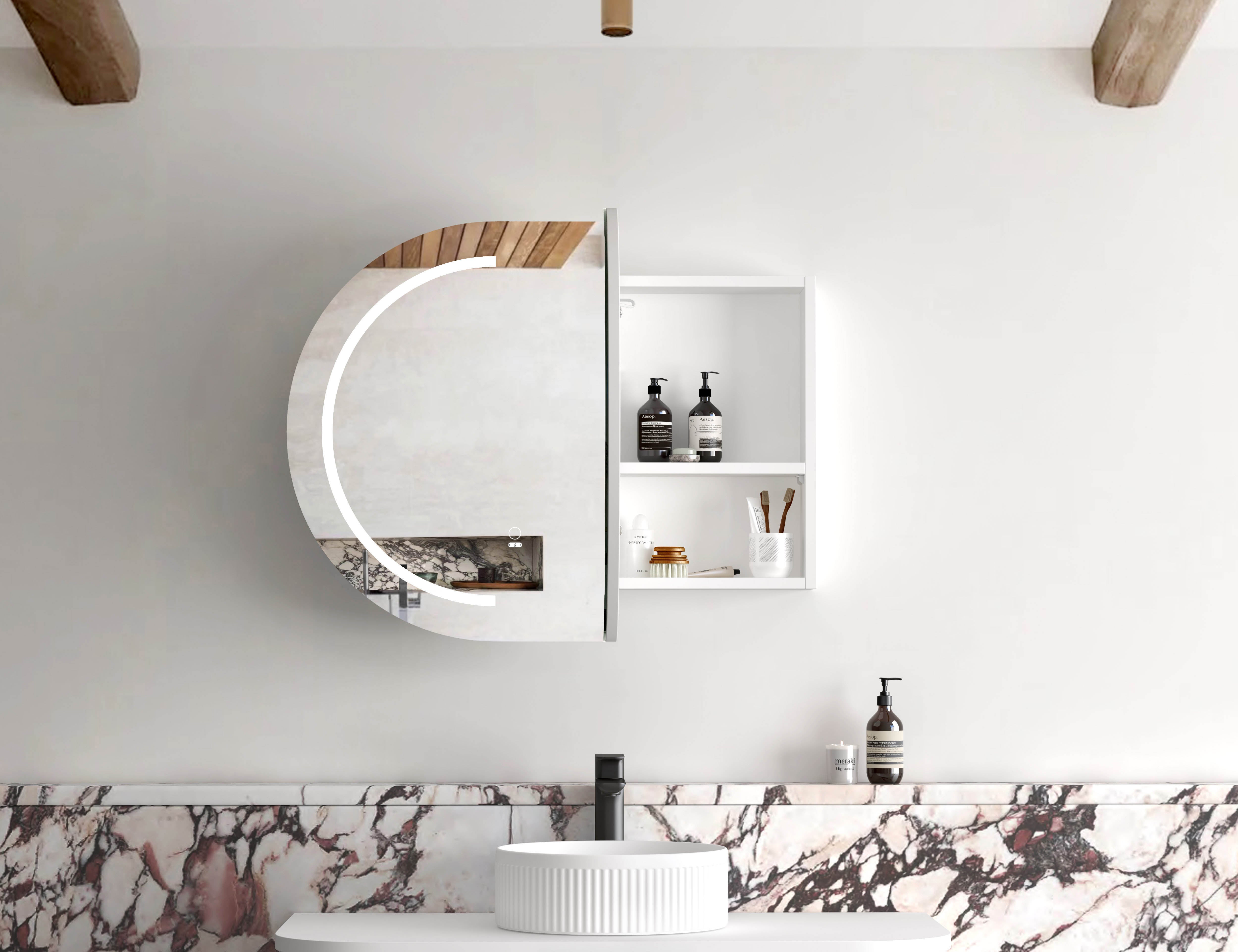 LED BONDI 900x600 Shaving Cabinet Matte White