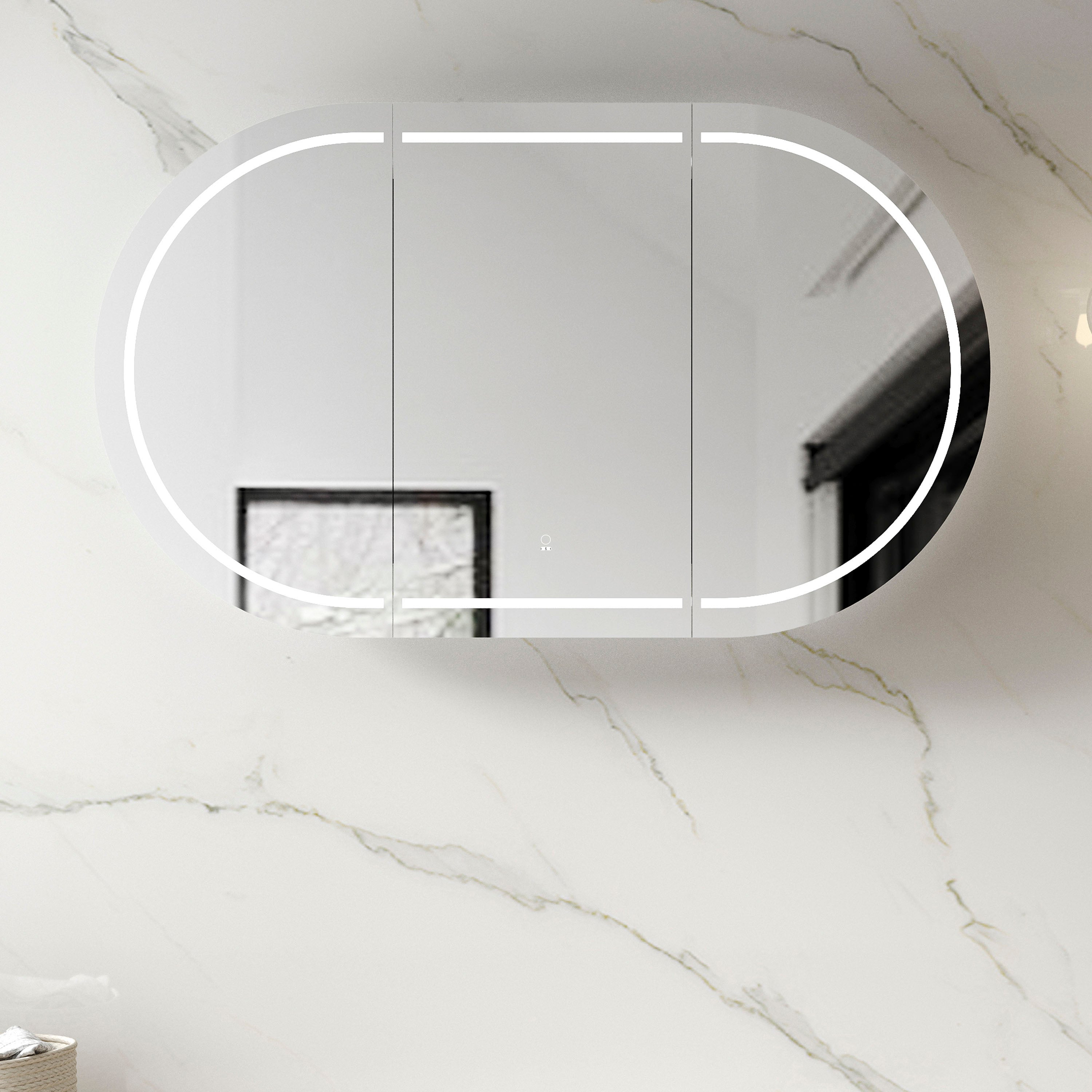 LED BONDI 1500x900 Shaving Cabinet Matte White