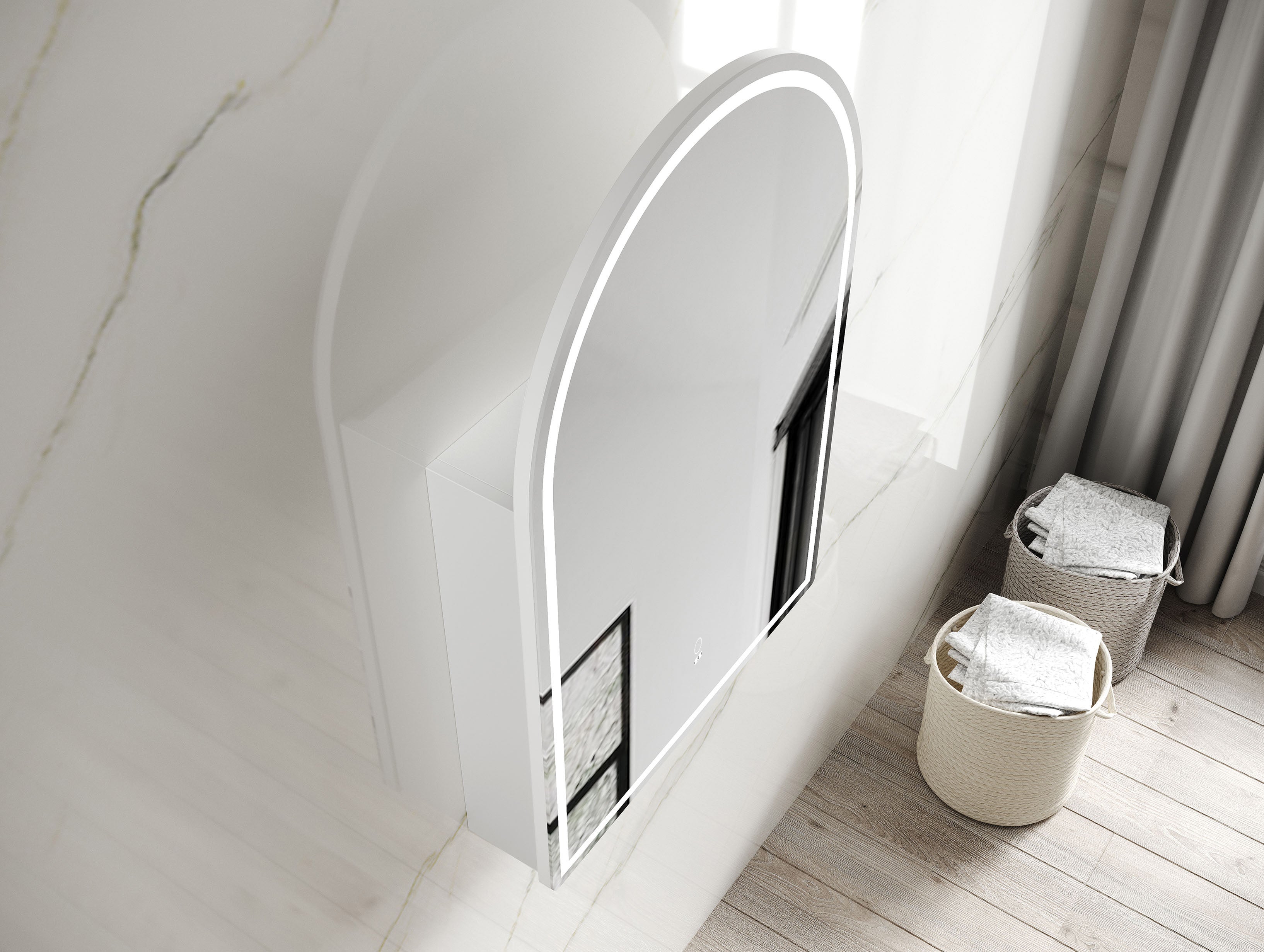 LED Archie Shaving Cabinet Matte White