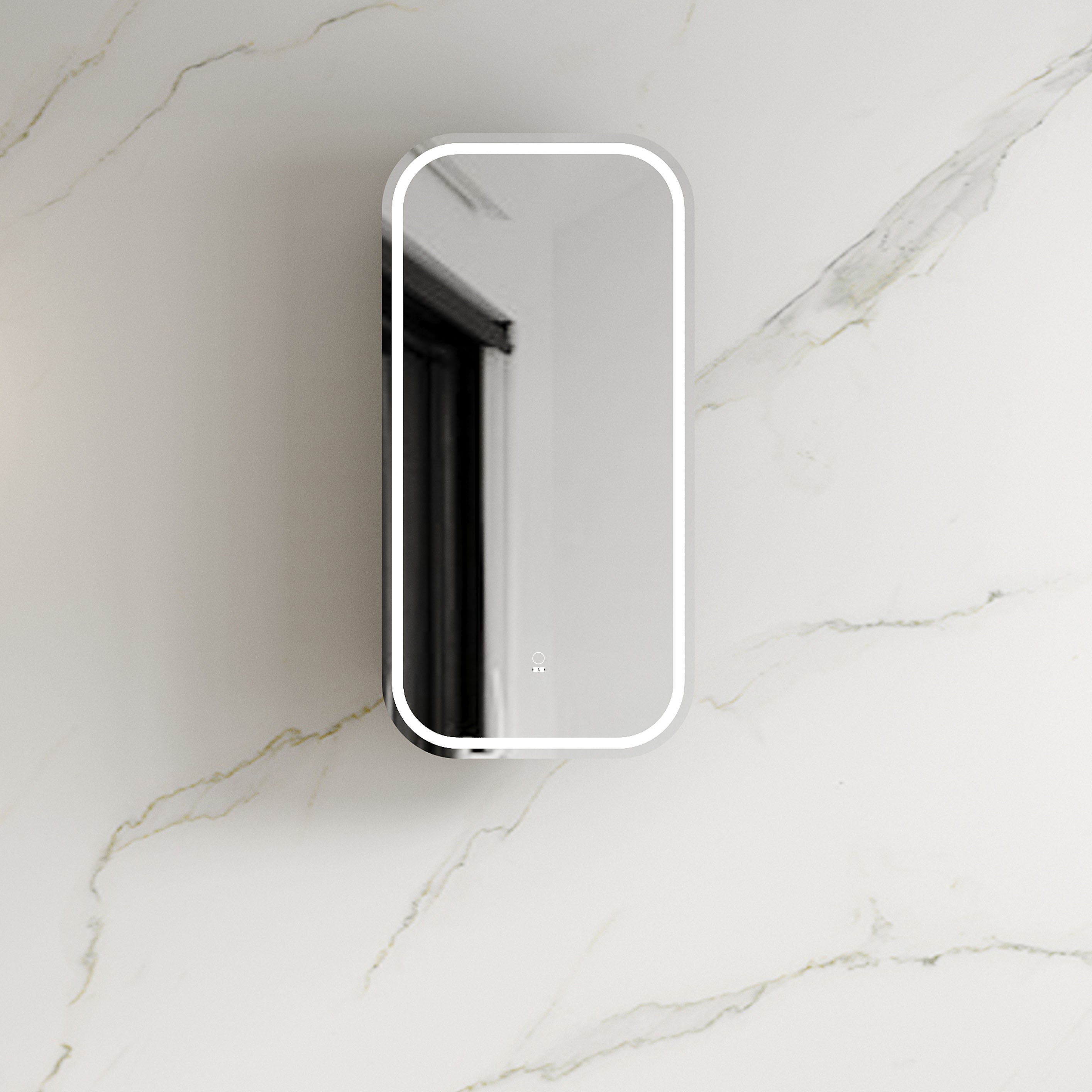 LED Newport Soft square Shaving Cabinet Matte White