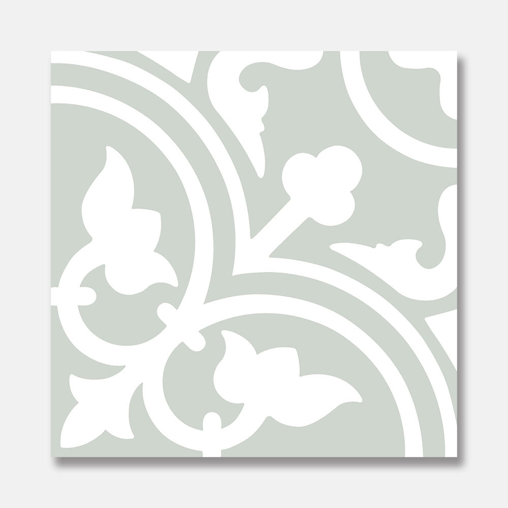Heirloom Aster Green Patterned Tile