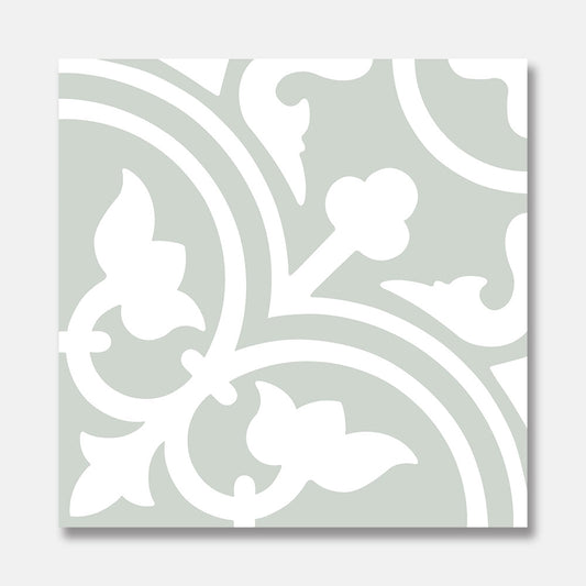 Heirloom Aster Green Patterned Tile