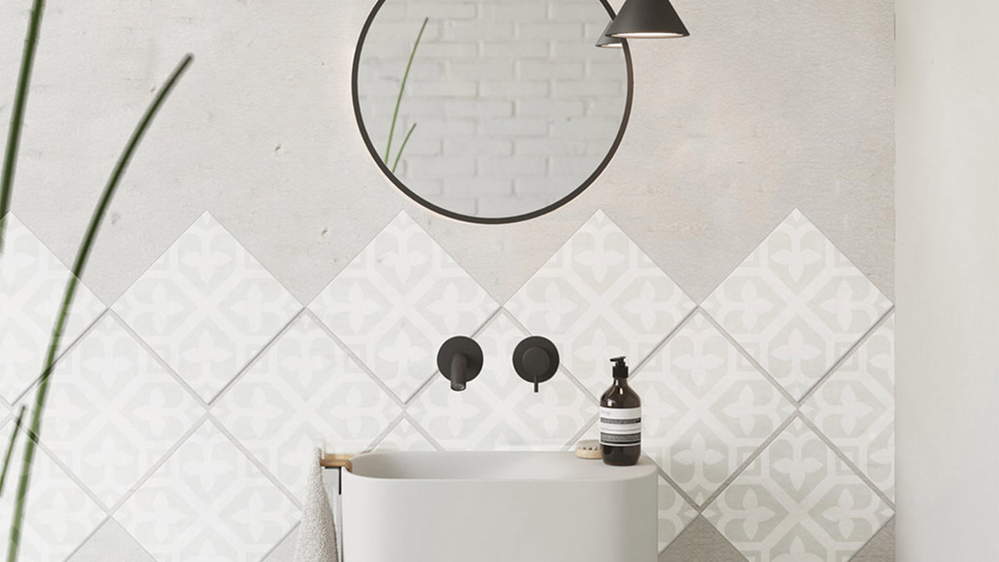 Heirloom Lotus Green Patterned Tile