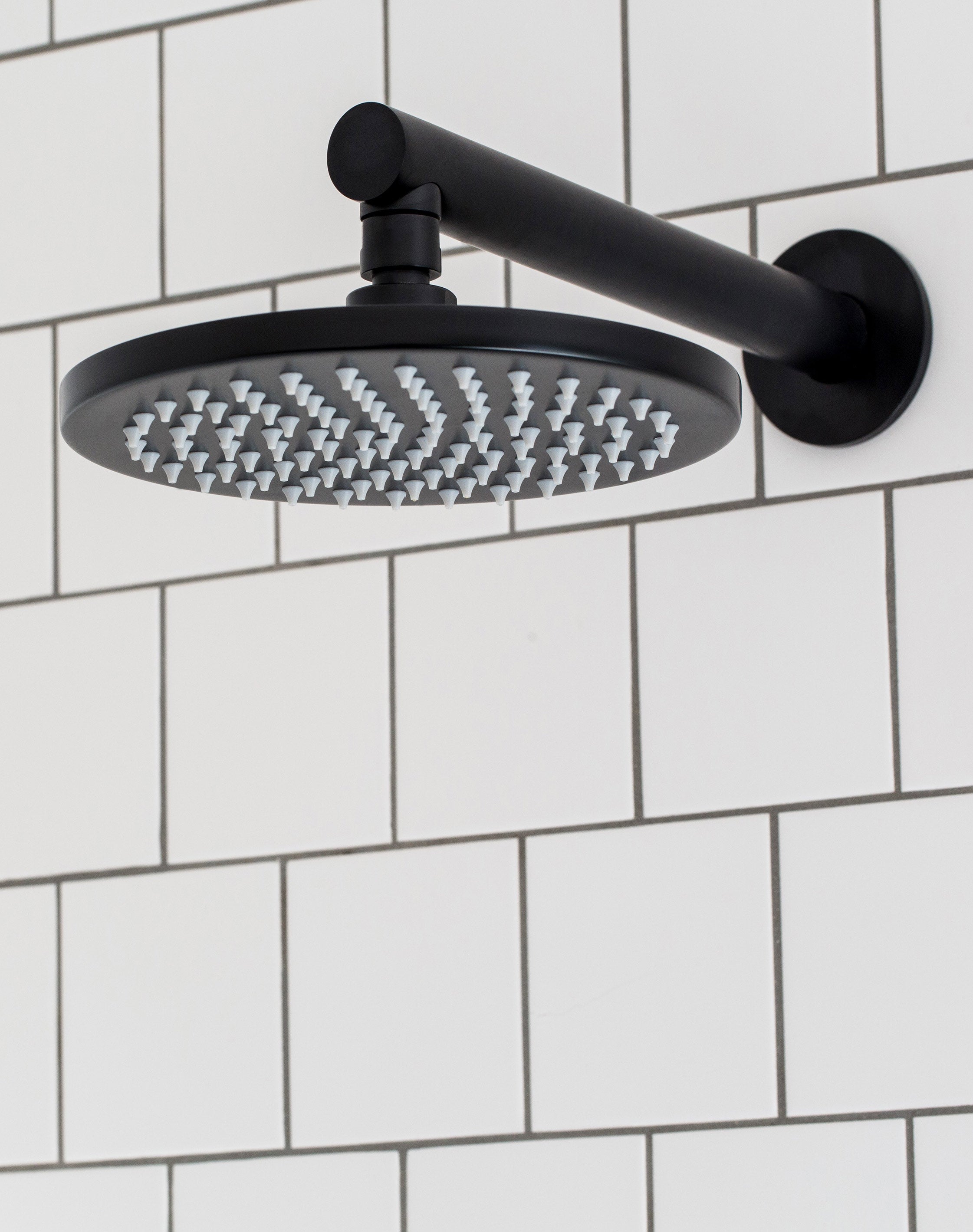 Round Shower Rose 200mm - Matte black