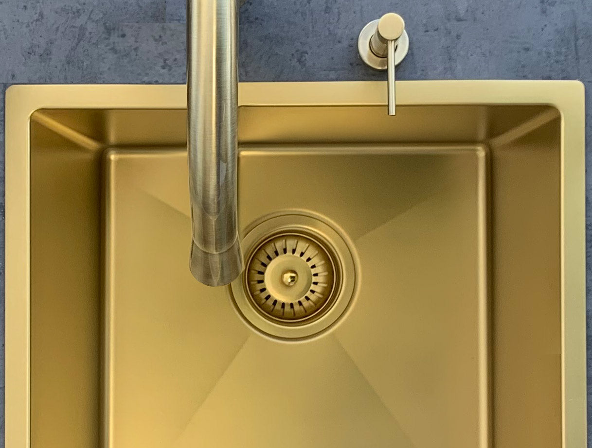 Lavello Kitchen Sink - Single Bowl 450 x 450 - Brushed Bronze Gold