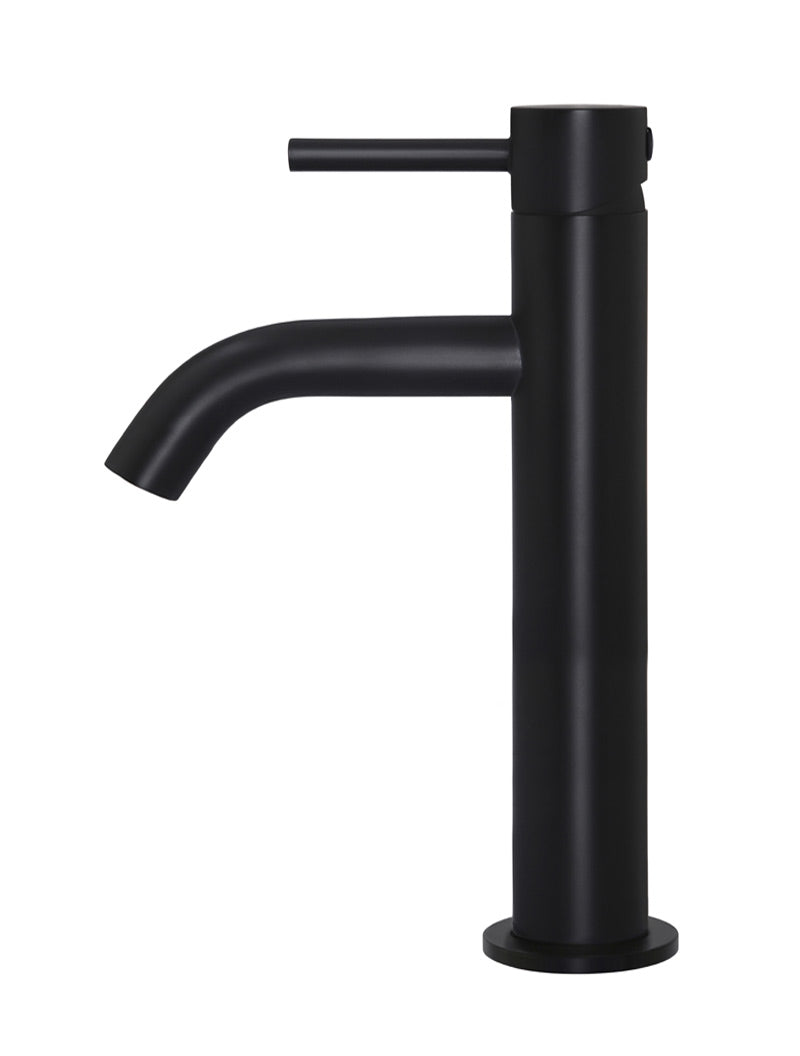 Meir Matte Black Piccola Tall Basin Mixer Tap