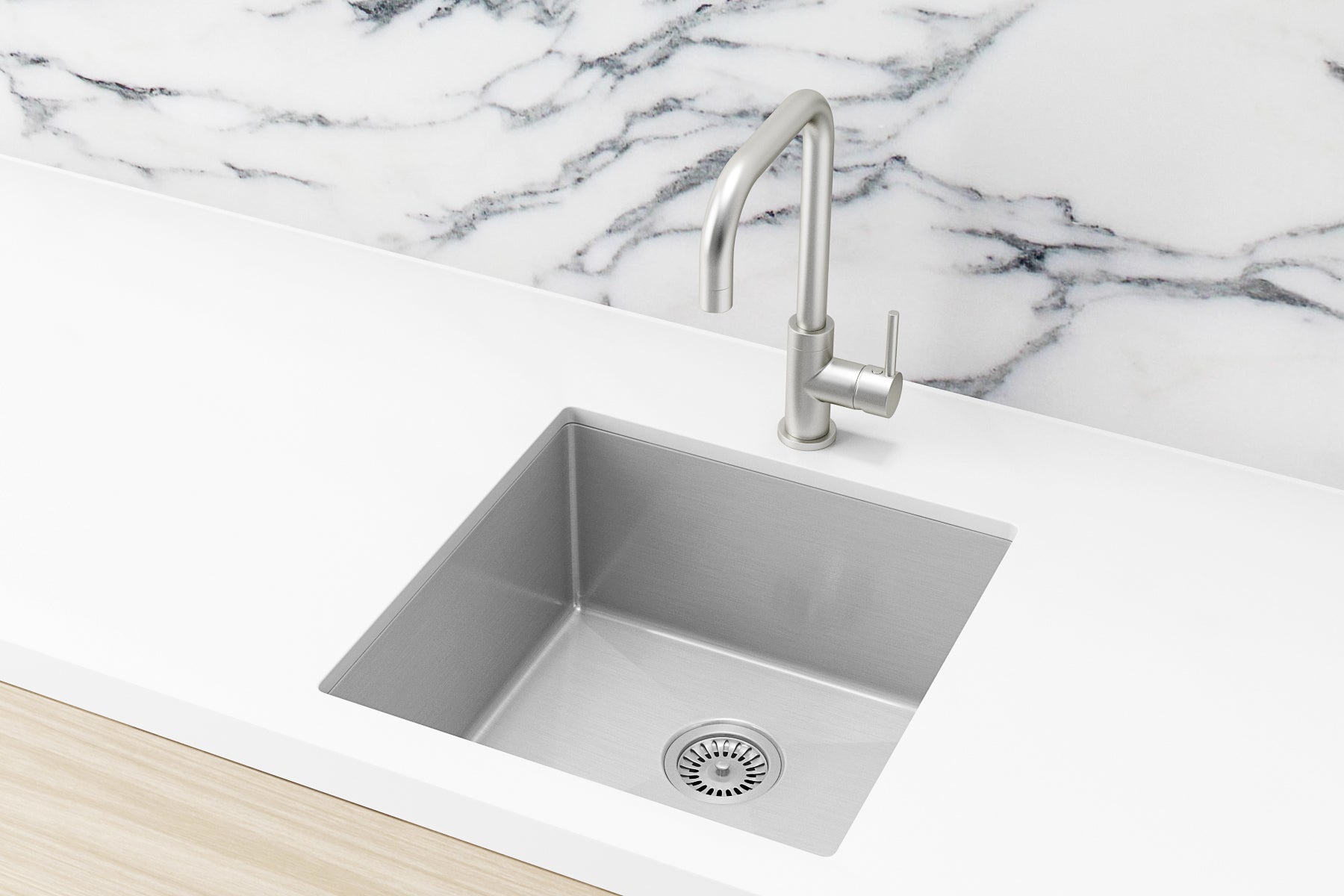 Lavello Kitchen Sink - Single Bowl 450 x 450 - PVD Brushed Nickel