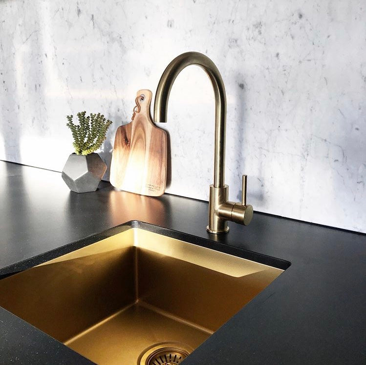 Lavello Kitchen Sink - Single Bowl 380 x 440 - Brushed Bronze Gold