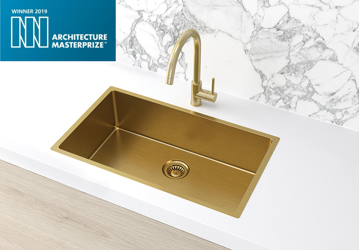 Lavello Kitchen Sink - Single Bowl 760 x 440 - Brushed Bronze Gold