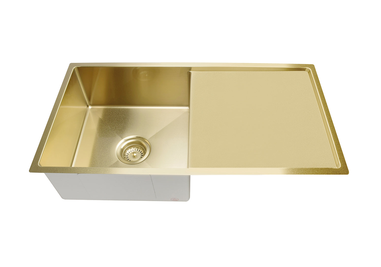 Lavello Kitchen Sink - Single Bowl & Drainboard 840 x 440 - Brushed Bronze Gold