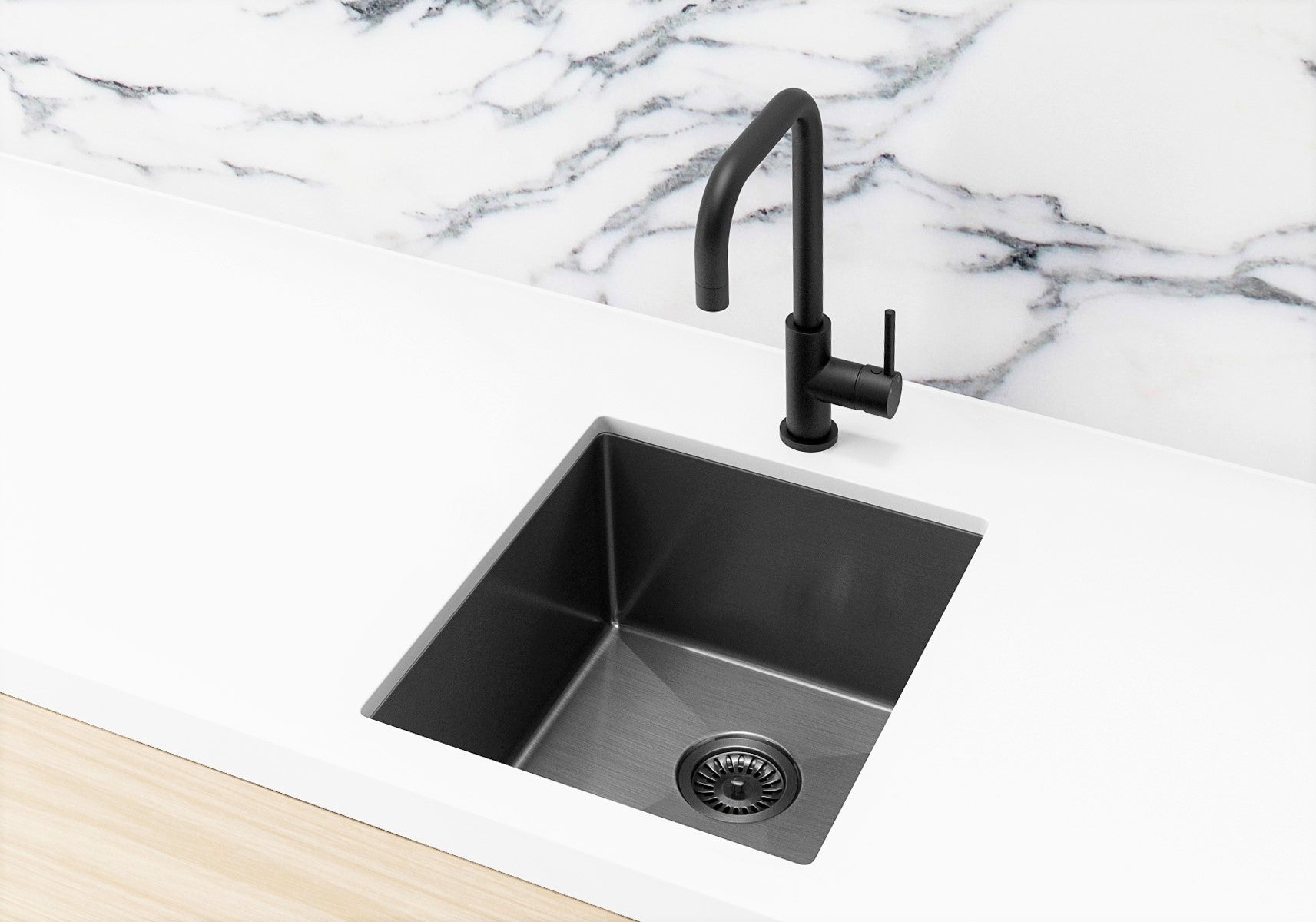 Lavello Kitchen Sink - Single Bowl 380 x 440 - Gunmetal Black