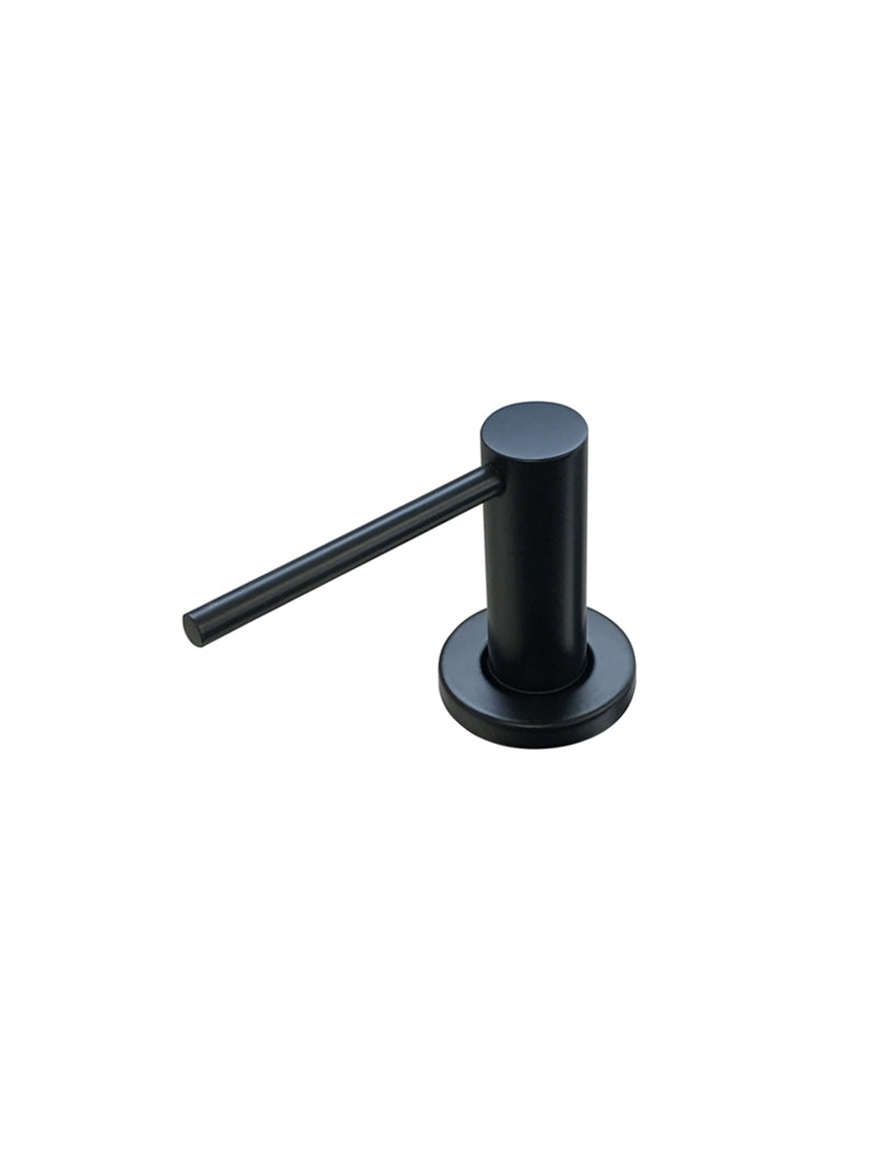 Meir Matte Black Round Soap Dispenser