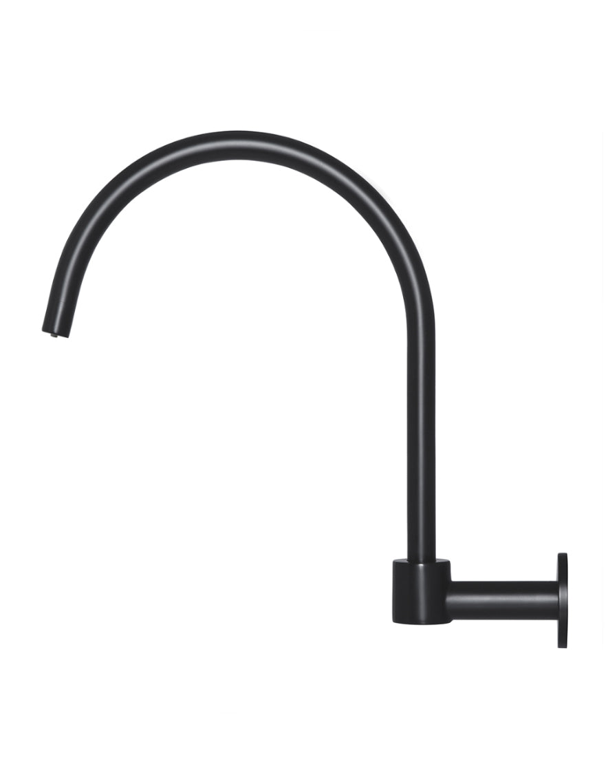 Meir Matte Black Round High-Rise Swivel Wall Spout