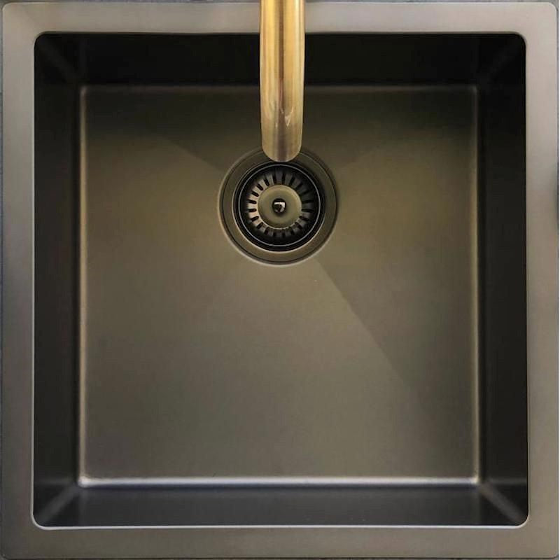 Lavello Sink Strainer and Waste Plug Basket with Stopper - PVD Gunmetal