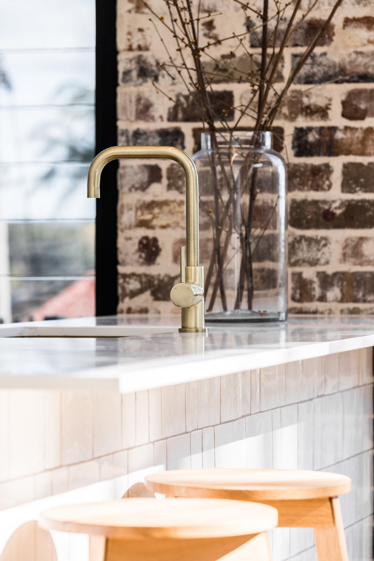 Round Kitchen Mixer Tap - Tiger Bronze