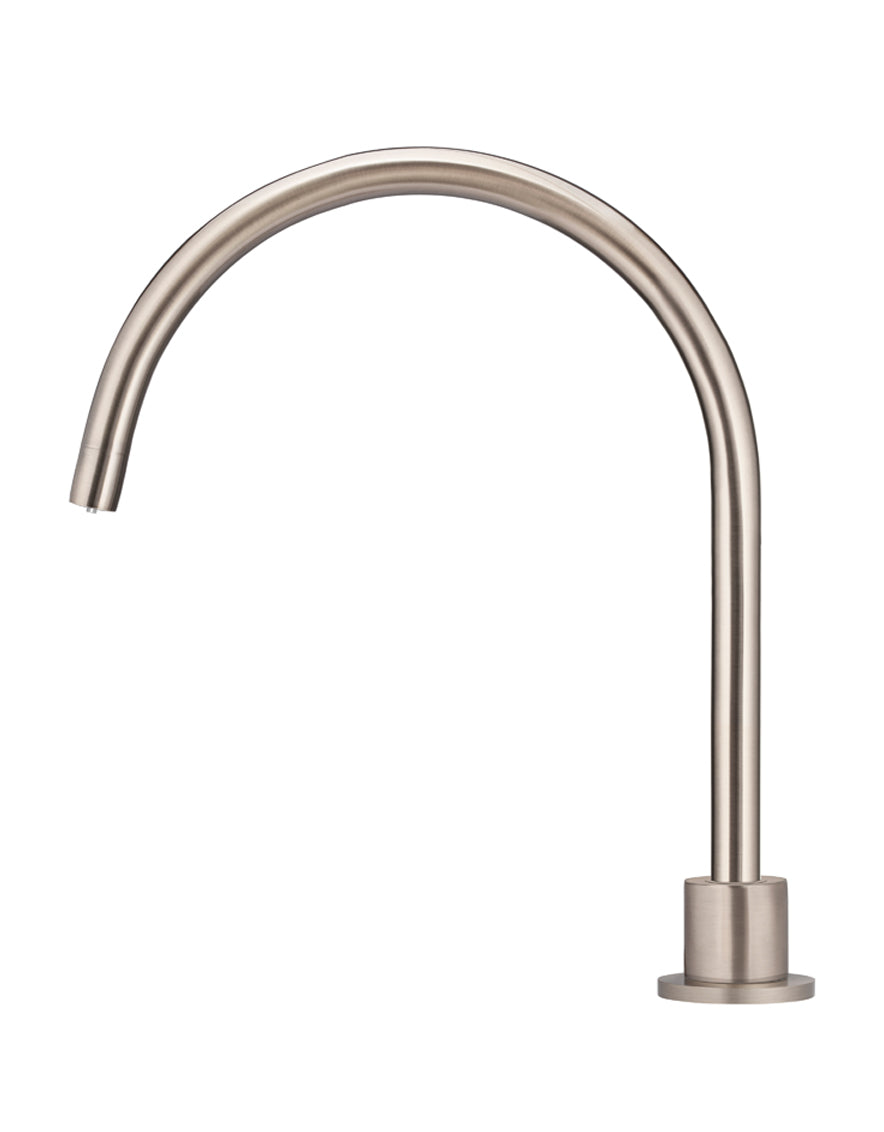 Round High-Rise Swivel Hob Spout - Champagne