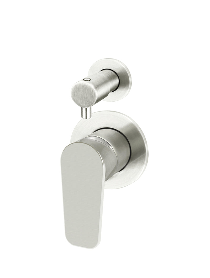 Round Paddle Diverter Mixer - PVD Brushed Nickel