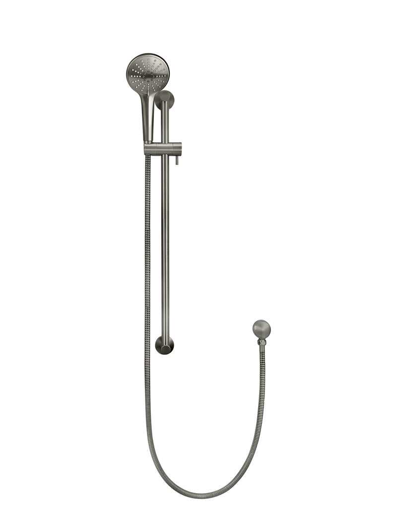 Round Three Function Hand Shower on Rail Column - Shadow