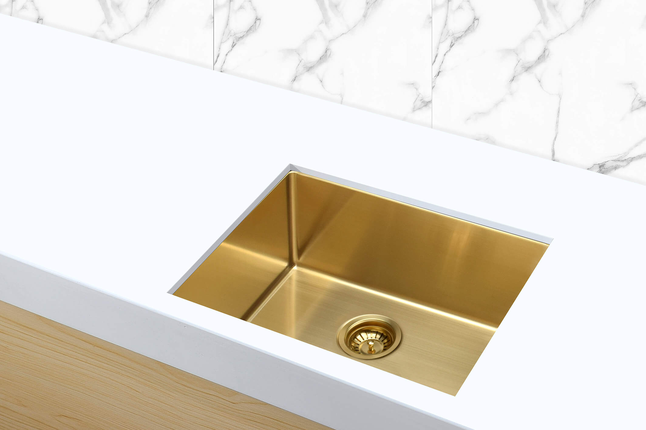 Lavello Kitchen Sink - Single Bowl 450 x 450 - Brushed Bronze Gold