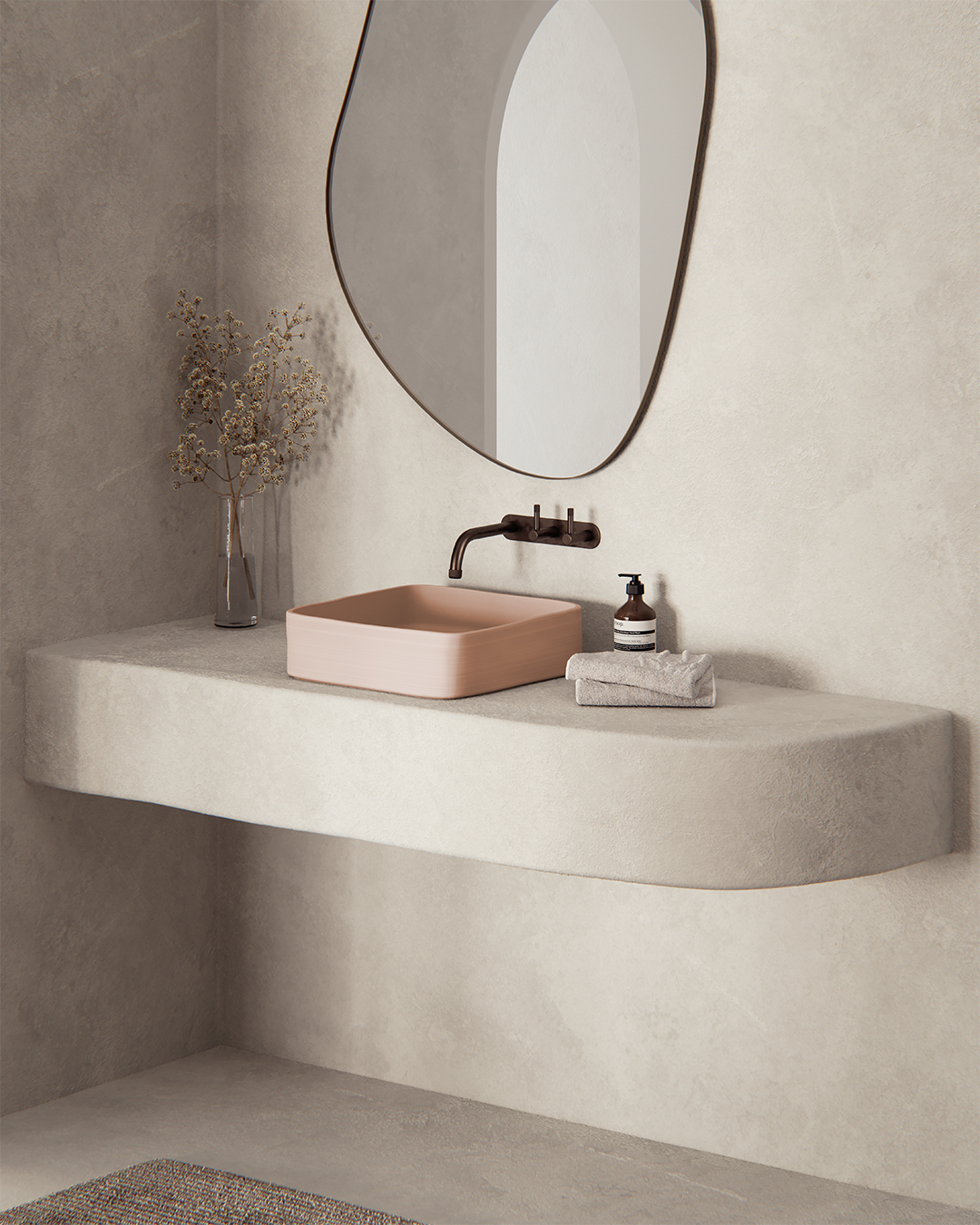 Cast basin - Blush Pink